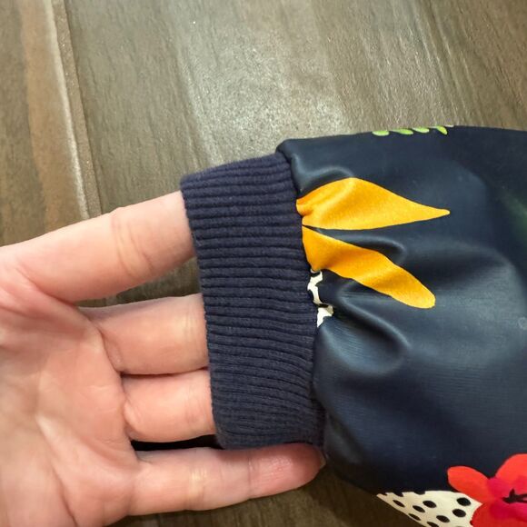 Catimini Girl's Blue Floral Print Rain Zip Up Hooded Jacket Coat 18M - Picture 4 of 10